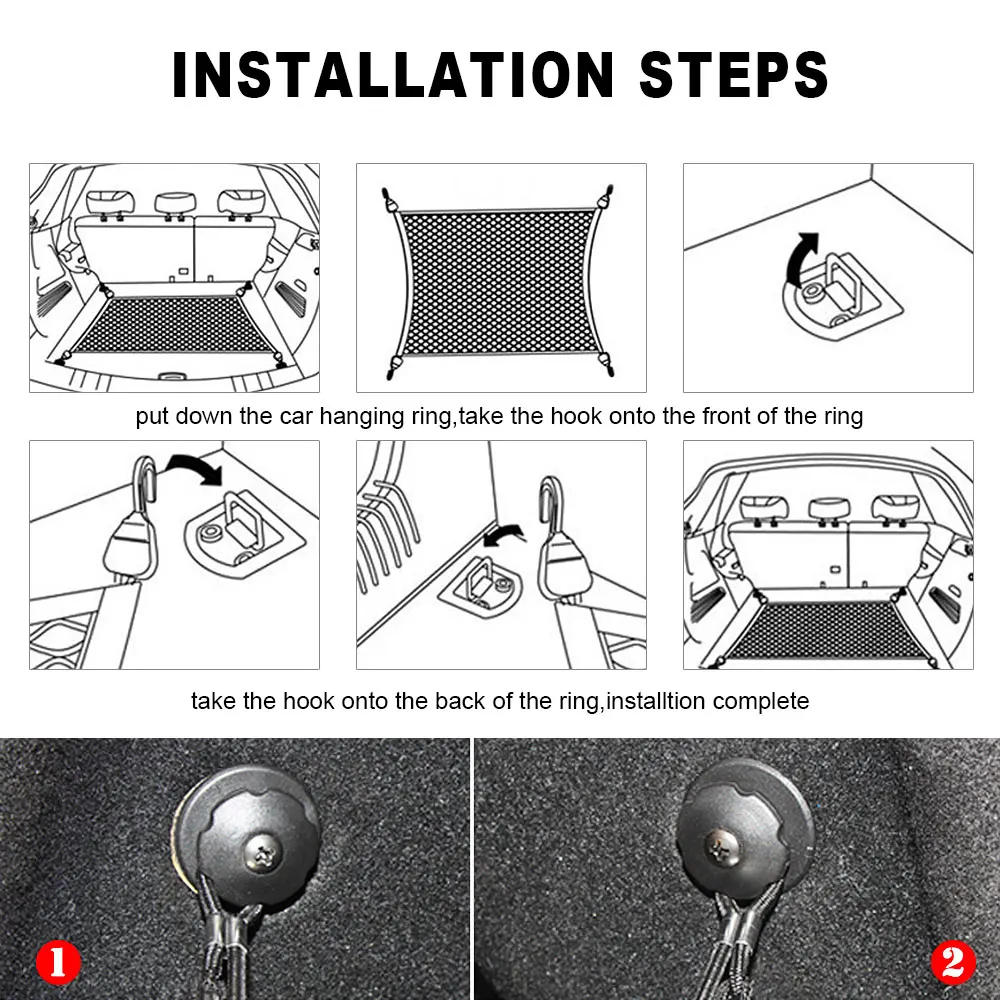 Универсальная Сетчатая Сумка для хранения в багажник автомобиля регулируемый