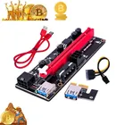 VER009 USB 3.0 PCI-E Райзер VER 009S Экспресс 1X 4x 8x 16x Райзер адаптер карта SATA 15pin до 6 pin кабель питания для майнинга