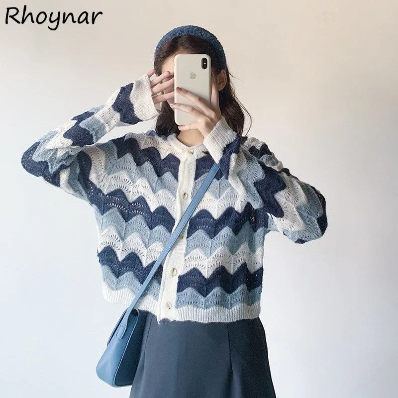 

Sweaters Women Knitting Ladies Lovely Long Sleeve Students Fashion Tender Leisure Clothing Cardigans Crop Outerwear Chic Female