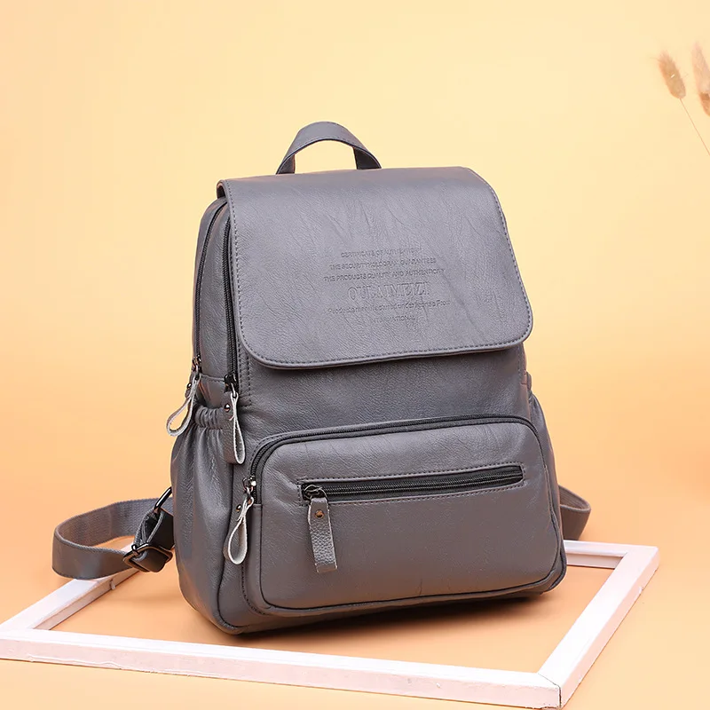 Большой женский рюкзак из овечьей кожи прочная водонепроницаемая ранец для