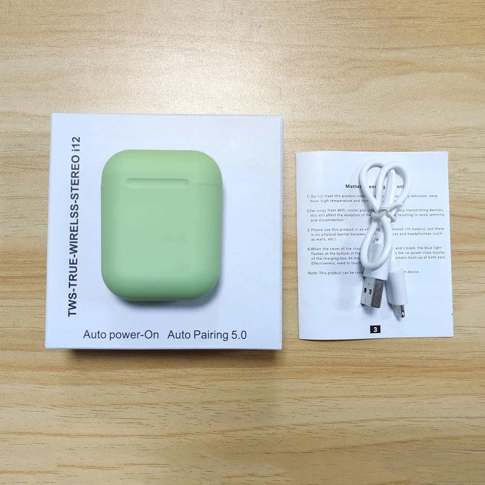 i12D Matte green i12 tws Bluetooth 5,0 Беспроводная гарнитура наушники Bluetooth Сенсорный всплывающий спортивный наушник стерео гарнитура беспроводные наушники - Цвет: i12D Matte green