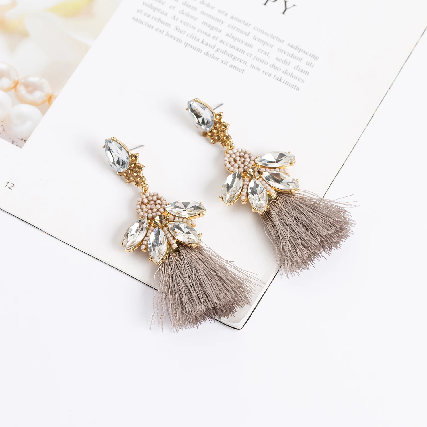 Новинка 321 модные богемные серьги с кисточками красочные Очаровательные