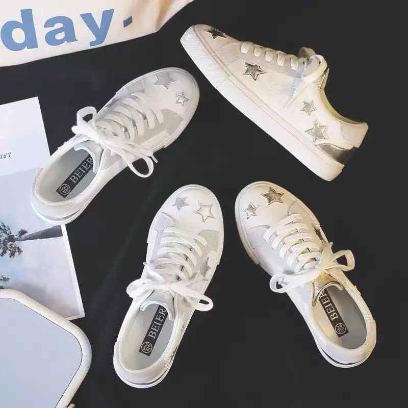 Женские кроссовки 2020New лучшее качество суперзвезды со звездами и блестками
