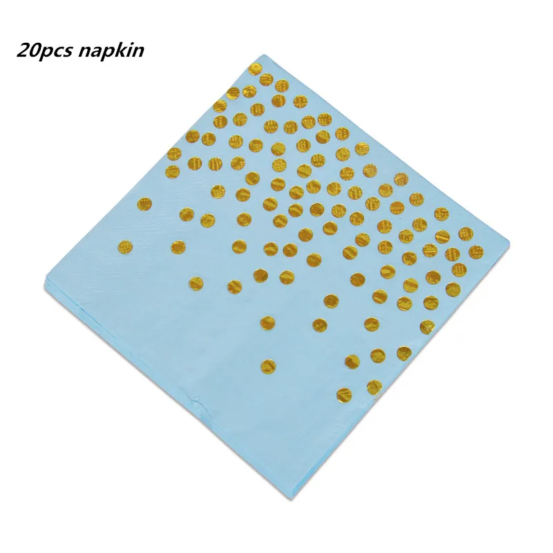 20pcs napkin 20 шт./лот, разноцветные золотые Одноразовые столовые салфетки, 10 шт., тарелка, чашка для ребенка на день рождения, вечерние, свадебные, рождественские украшения на Рамадан - Цвет: 20pcs napkin