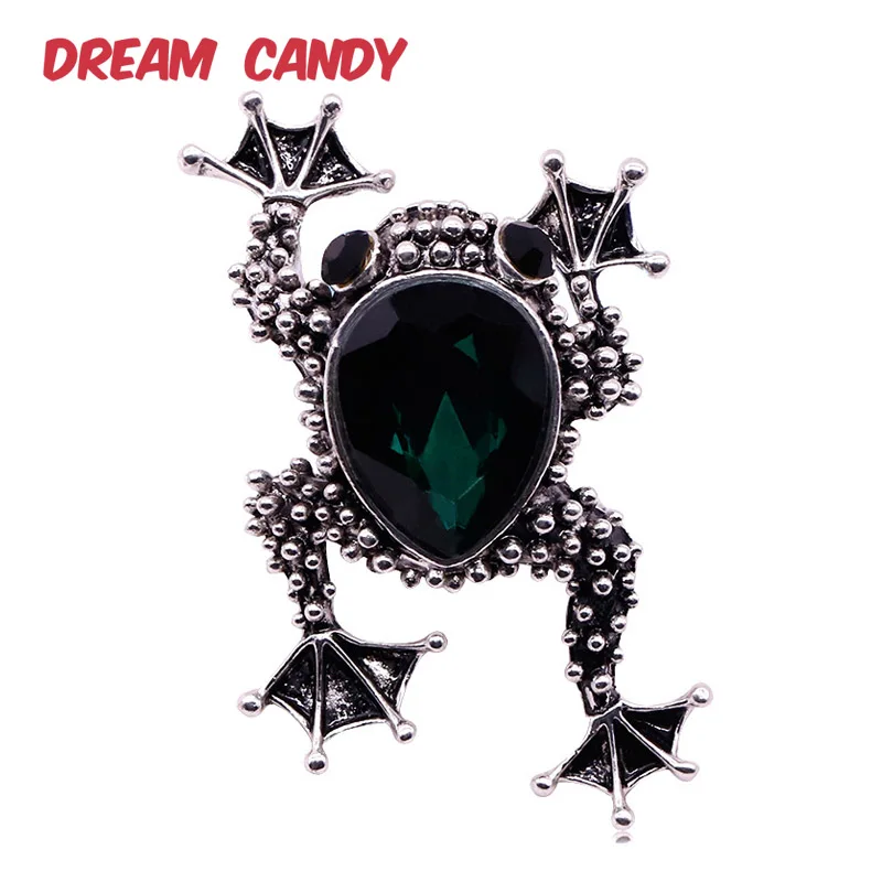 Фантазийные античный сплав броши лягушка для женщин модная брошка со стразами
