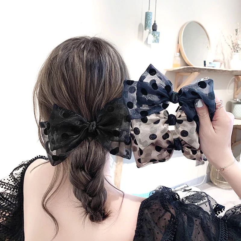 1 шт. сетчатая пряжа с волнистыми точками женская шпилька красивая верхняя