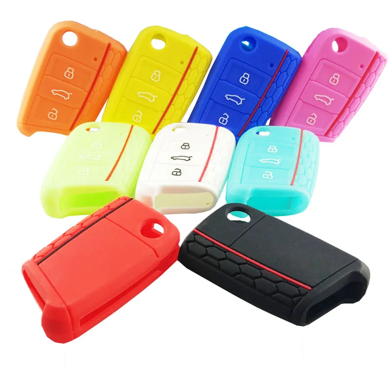 Silicone Car Key Cover Case for VOLKSWAGEN VW Polo Crafter Golf 7 MK7 for Skoda Octavia Combi A7 for SEAT Leon Ibiza CUPTRA