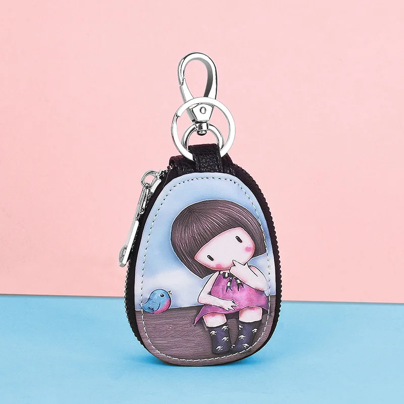 

Creative New Cartoon Leather Keychain Ring Girl Cute Multifunctional Coin Purse Backpack Pendant Car Key Ring Gift Best-Selling