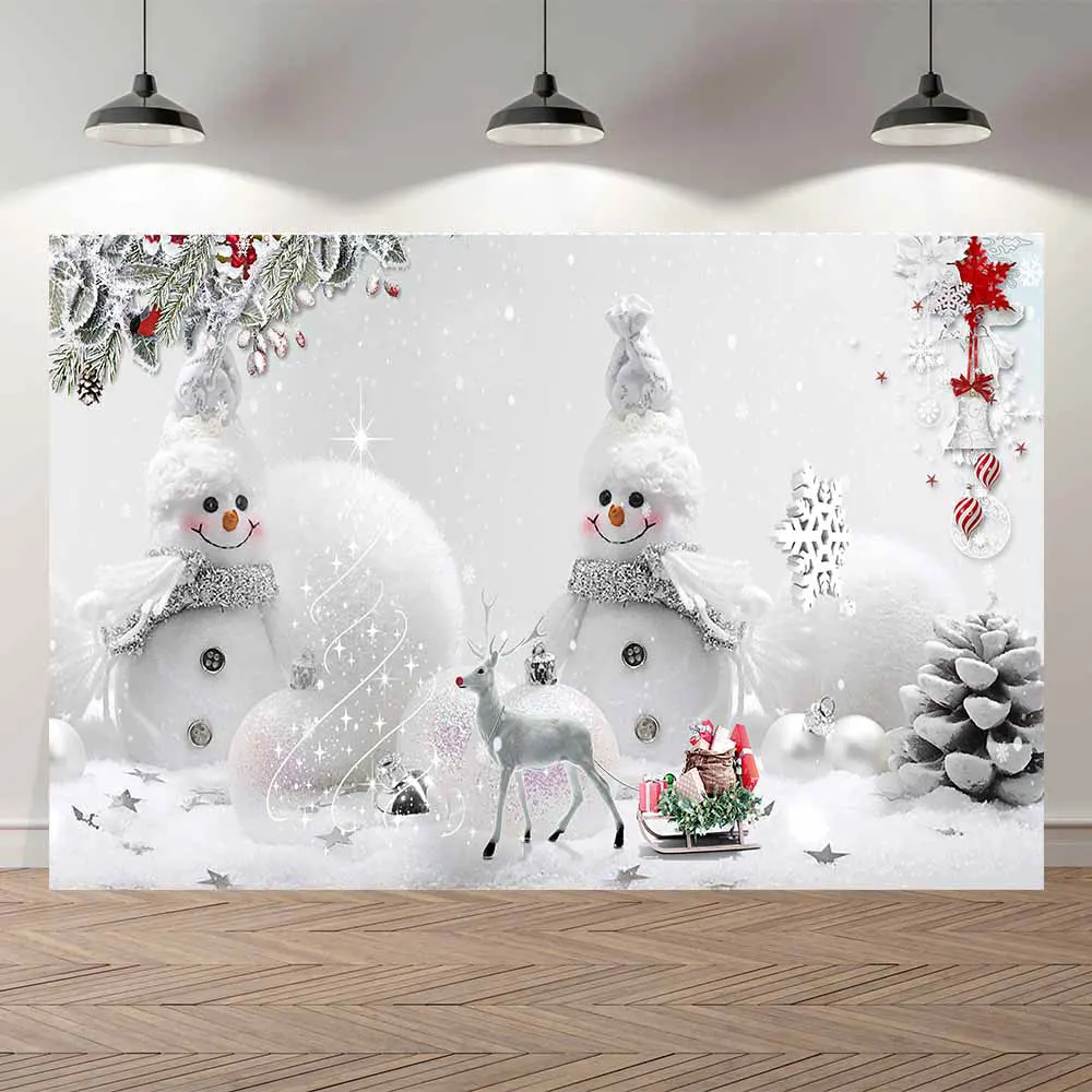 

SeekproBackground Merry Christmas happy new year party snowman snowball baby shower Portrait Backdrops for Photography