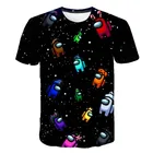 Новинка, Детская футболка 3D среди нас, забавная одежда с принтом для девочек, костюм для мальчиков, детские летние топы 2020, популярная детская одежда для игр, детские футболки