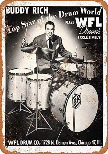 

SRongmao 8 x 12 Metal Sign 1954 Buddy Rich for WFL Drums