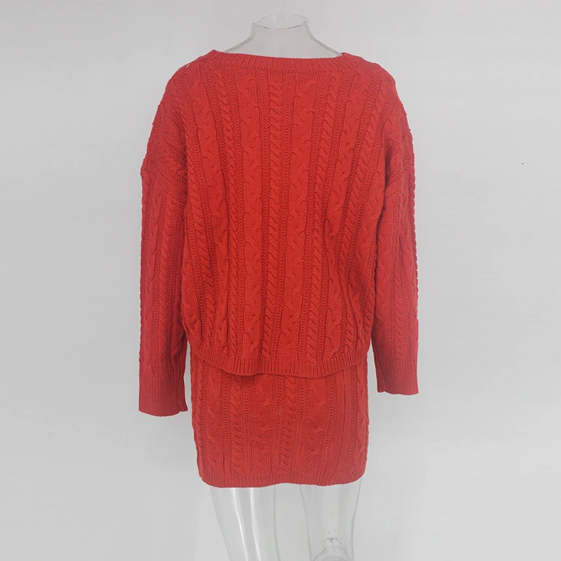 Женское сексуальное осеннее трикотажное платье топы и мини-платье комплект из 2