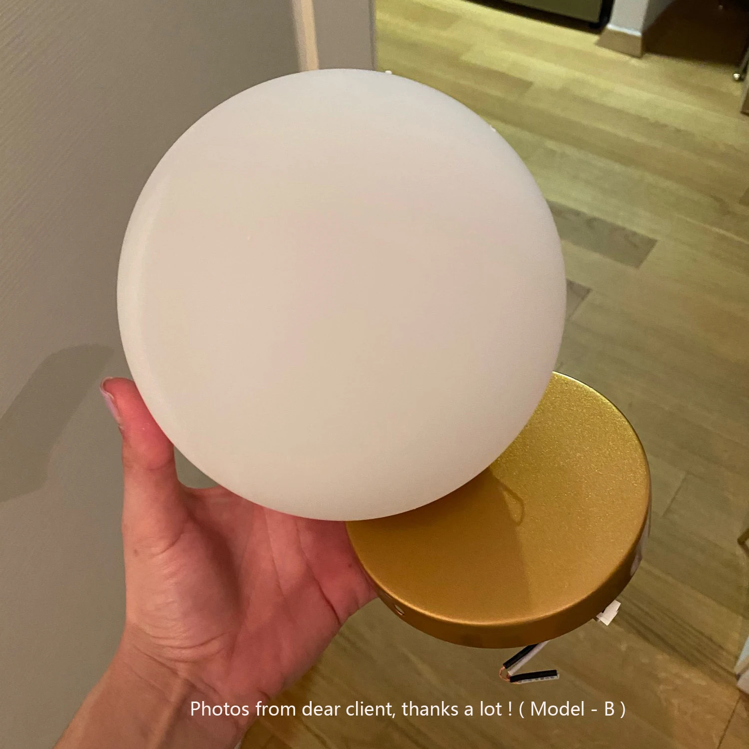 nordic led wall moon lamp iron modern decorative stairs led light home bedside round glass wall lights wood applique murale e27 free global shipping