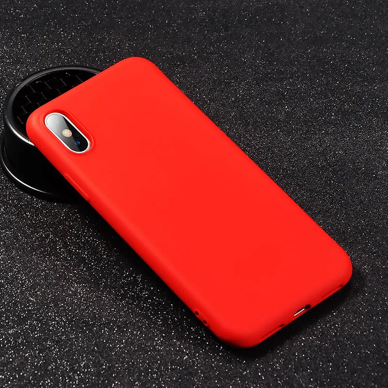 red Противоударные резиновые чехлы для телефонов для iPhone 11 Pro Max 7 8 6 6s Plus жидкий силиконовый мягкий чехол из ТПУ для iPhone XS Max XR X Case - Цвет: red