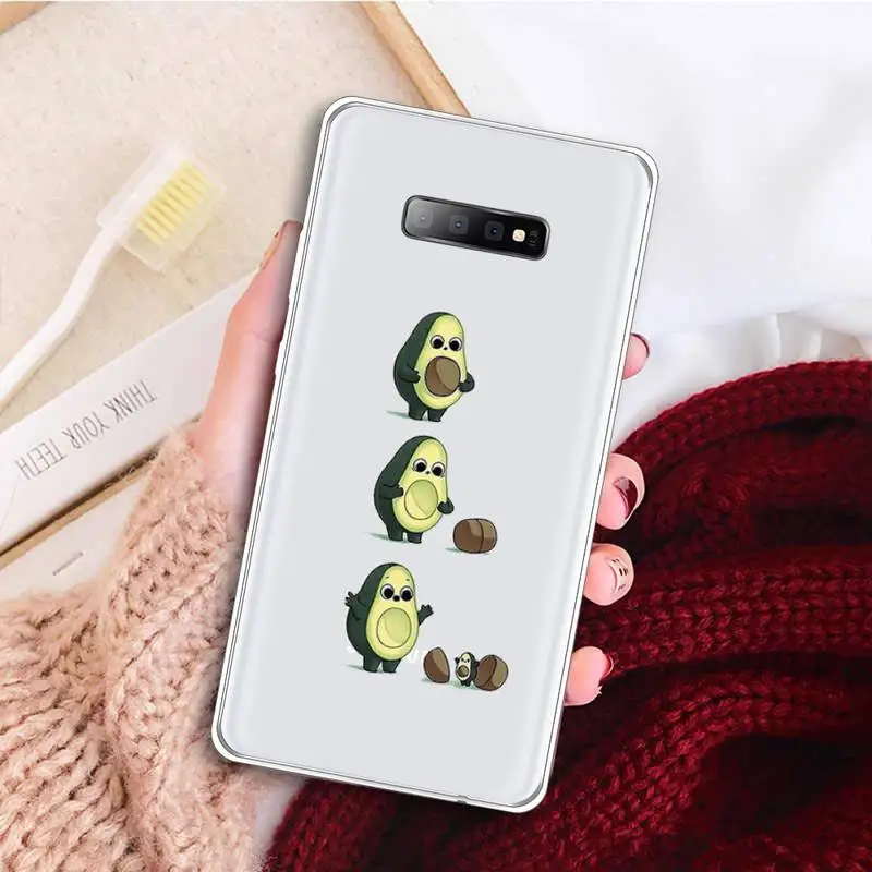 

Green Avocado Phone Case Clear Transparent for samsung A 21s 50 71 S 8 9 20 note 10 20 plus ultra