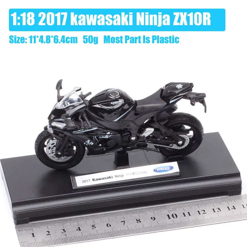1:18 Масштаб Welly мини Kawasaki 2017 ниндзя ZX10-RR для мотокросса езды на мотоцикле