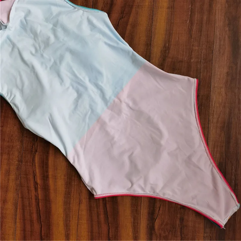 

Colorblock One Piece Swimsuit Lace Up Swimwear Ladies Swimwear Women 2021 Swimming Suit Bodysuit Female One Piece Suit