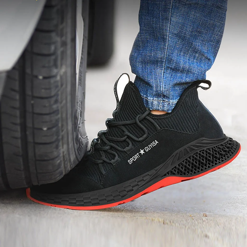 Мужские Прогулочные кроссовки Осенние легкие рабочие ботинки со стальным носком