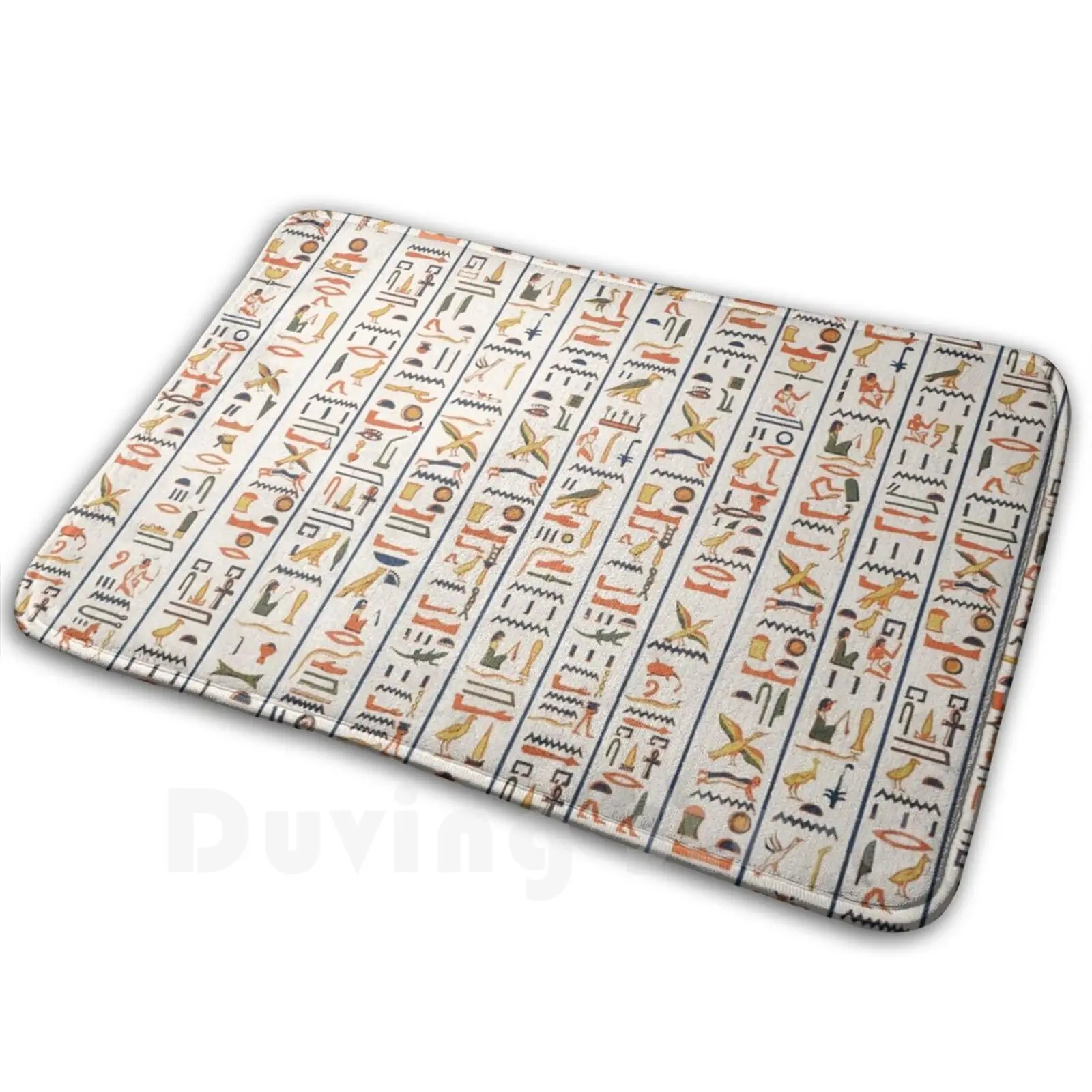 

Hieroglyphs Pattern Carpet Mat Rug Cushion Soft Non-Slip Hieroglyphs Pattern Ancient Egypt History Vintage Sketch Pharaoh