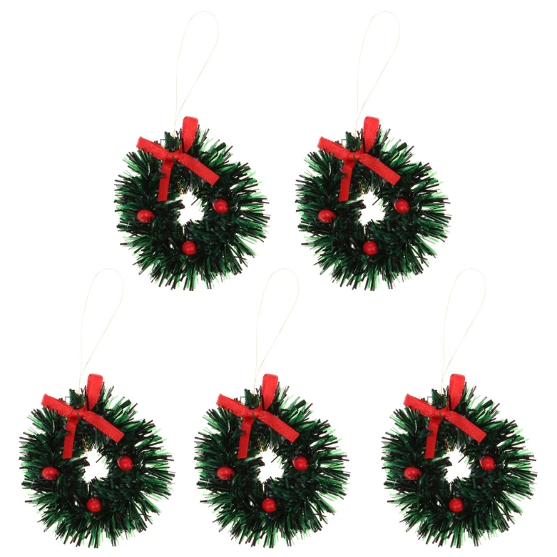 

Christmas Candle Rings Wreath-Artificial Small Wreaths for Wedding Centerpiece and Christmas Holiday Table Decoration