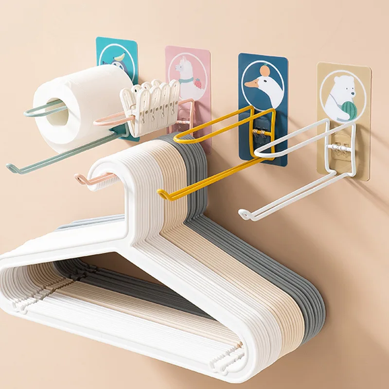 

Clothes Hangers Storage Holder - Wall-mounted Hanger Organizer Space Saving Hanger Organizer Rack Holder for Closet Laundry Room
