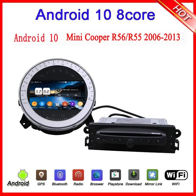 

7-дюймовый 8-ядерный Автомобильный мультимедийный плеер Android 10 для BMW Mini Cooper R56 R55 gps-навигация автомобильное радио аудио стерео dsp головное уст...