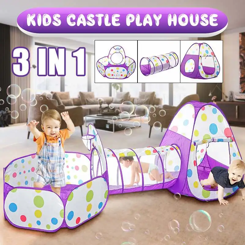 

3 In 1 Play Tent Baby Toy Ball Pool for Children Kids Ocean Balls Pool Portable Foldable Kid Play Tent Playpen Tunnel Play House