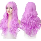 XG длинные волнистые Лавандовые синтетические глубокие волнистые парики с челкой вьющиеся волосы натуральные вьющиеся волосы для вечерние термостойкие волосы парик для женщин
