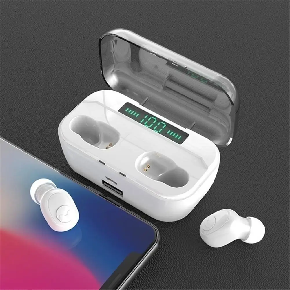 Беспроводные наушники TWS Bluetooth V5.0 8D стерео мини вкладыши гарнитура с микрофоном