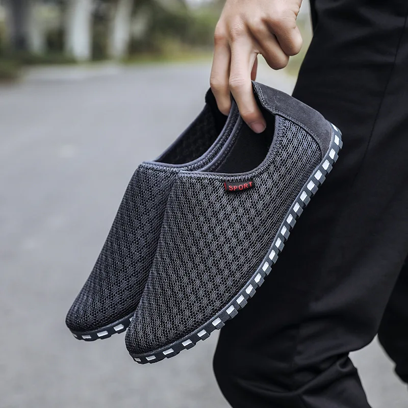 Новинка летняя дышащая сетчатая повседневная обувь для мужчин модная Спортивная