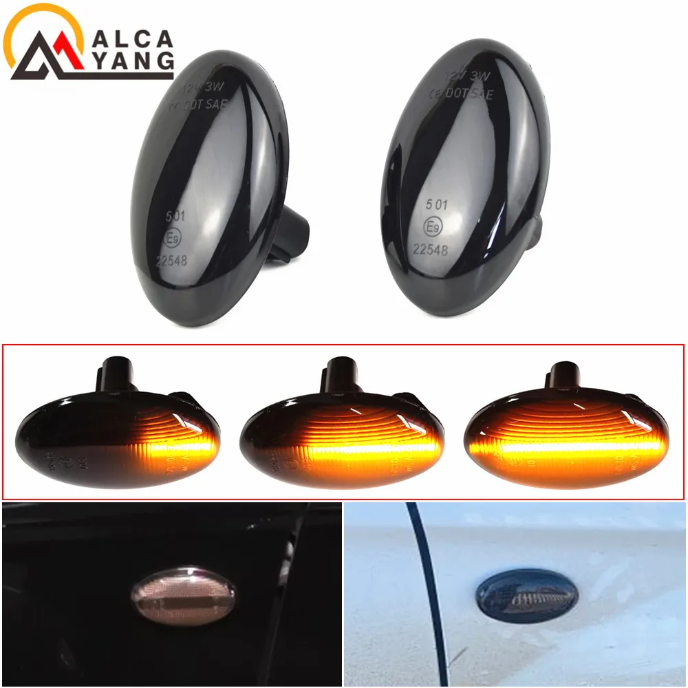 

2 Pcs Dynamic Amber LED Side Marker Turn Signal Sequential Blinker Light For Subaru Liberty Forester Impreza Wrx Sti 2002-2007