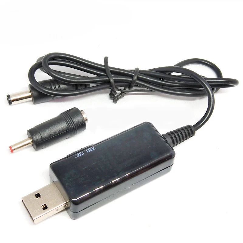 USB кабель конвертер DC 5 В до 9 в 12 Шаг-вверх с Jack 5/3 мм преобразователь напряжения |