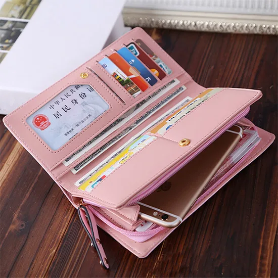 Портативный Женский кошелек с милым рисунком кота, длинный креативный держатель для карт, повседневный женский клатч из искусственной кожи, Женский кошелек для монет, сумка через плечо
