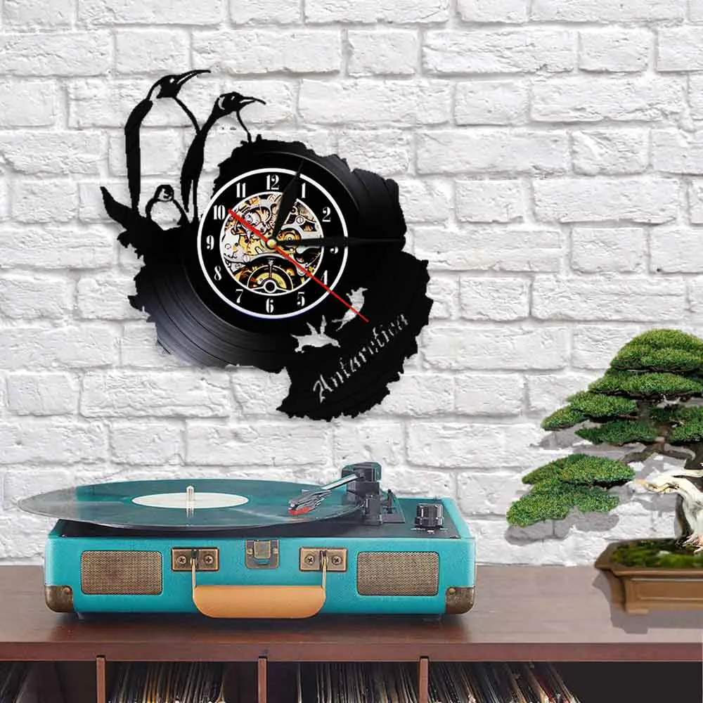 Настенные часы с изображением пингвинов виниловая запись настенные животных