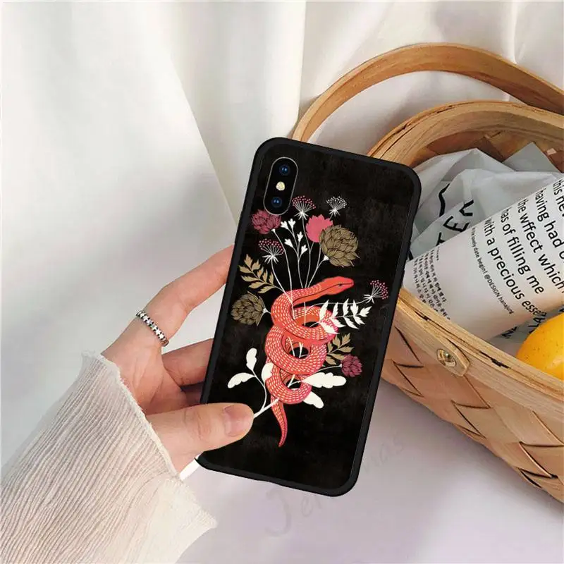 

Hand Snake Flower Snake Phone Case for iPhone 11 12 pro XS MAX 8 7 6 6S Plus X 5S SE 2020 XR luxury brand shell