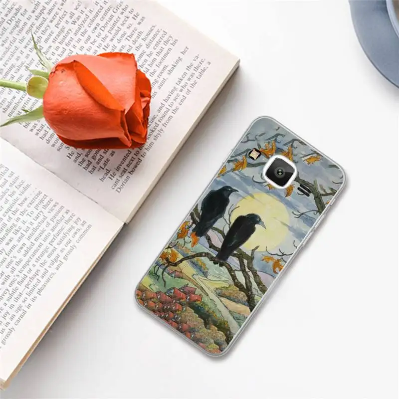 

Horror dark style crow animal Phone Case For Samsung Galaxy J2 J4 J5 J6 J7 J8 2016 2017 2018 Prime Pro plus Neo duo cover funda