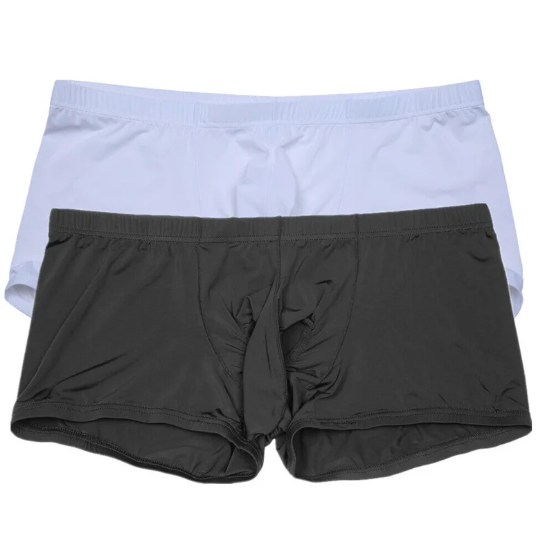 Трусы боксеры мужские прозрачные из вискозы пикантное нижнее белье с длинным