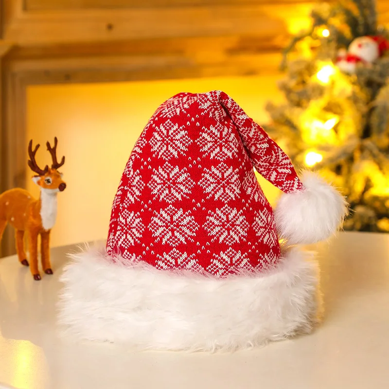 1PC Christmas Antlers Santa Hat Parent Child Xmas Headband Reindeer Elf Sequin Bopper Brand Stripy Hat images - 6