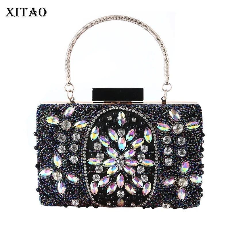 

XITAO Handmade Bead Embroidery Evening Bag Fashion New Patchwork Small Fresh 2021 Summer Patchwork Minority Bags CLL1495