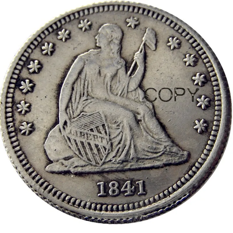 USA 1841 1841-O Seated Liberty Quarter Dollars Different Mint Silver Plated 25 Cents Copy Coin | Дом и сад