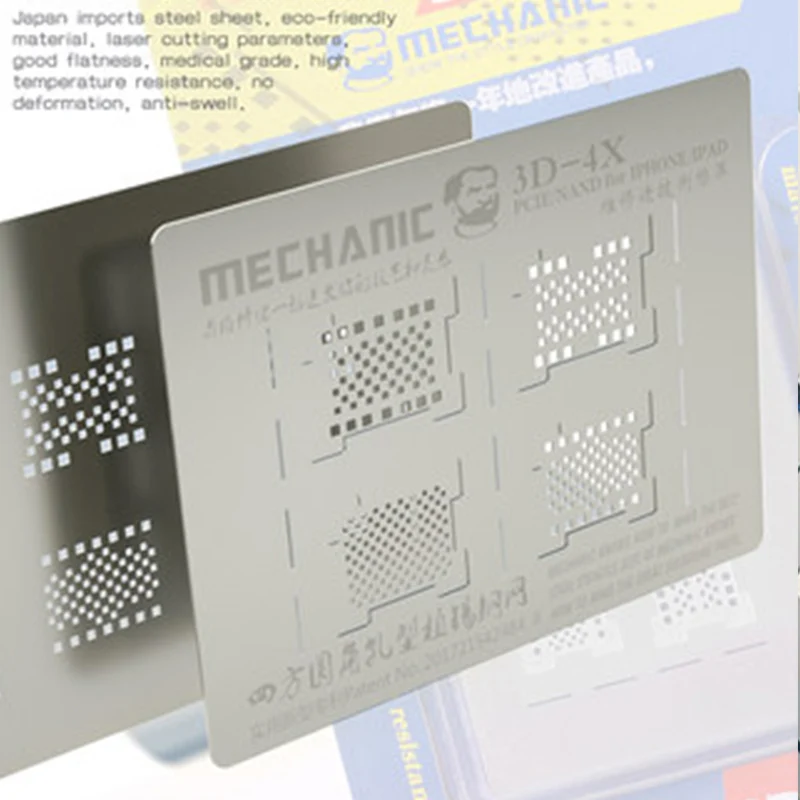 

3d-трафарет MECHANIC для реболлинга пазов, 3D-4X, жесткий диск NAND PCIE, трафарет для телефона XR XS max XS X 8P 8 7P 7 6sP 6P iPad 2/3/4