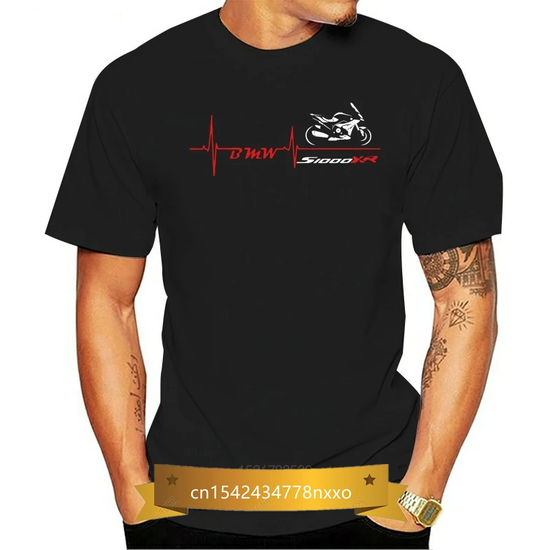 

T-Shirt Mesh for Motorcycle S 1000 XR pulse heart tshirt Humor Tee Shirt 100% Cotton Tops Graphic camiseta 100% algodão topos