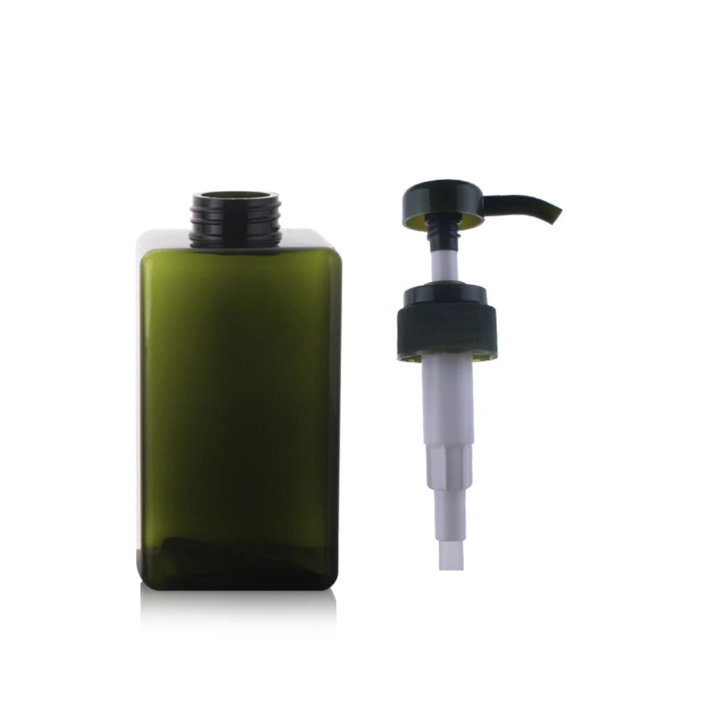 

10pcs Lotion Shampoo Dispenser Pump Bottle Squared 650ml Empty Plastic PETG Square Bottles Refillable Shower Gel Container Brown