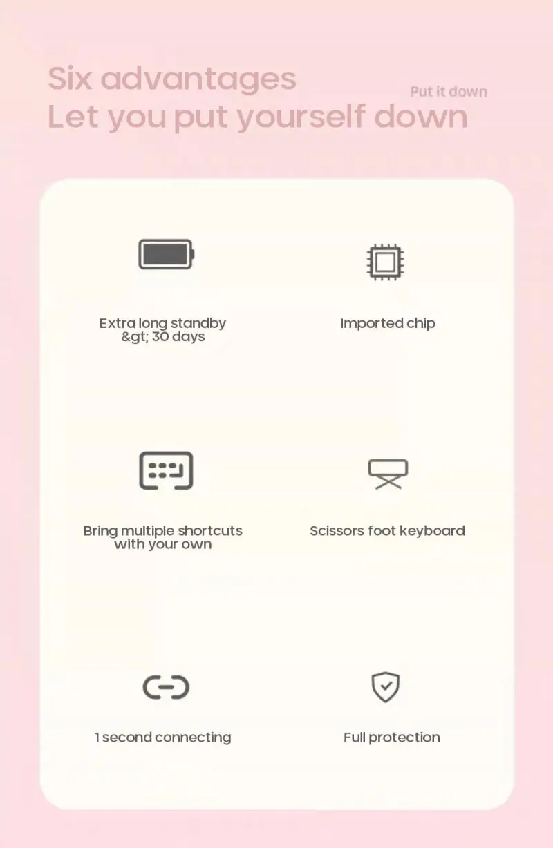 Беспроводная клавиатура и мышь мини Bluetooth с мышью для IPad Android Windows бесшумная