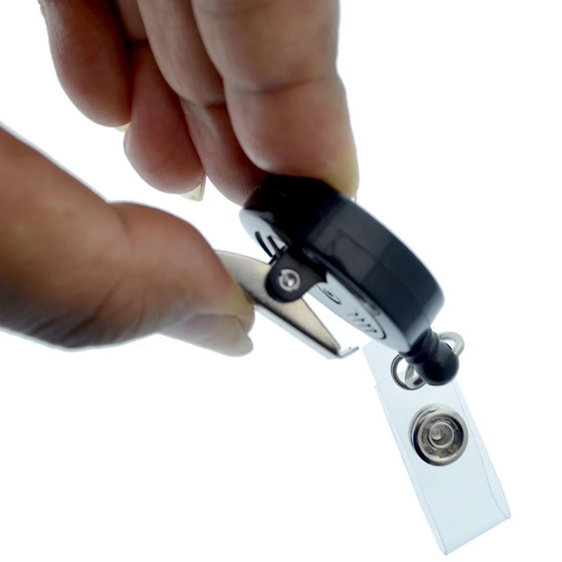 

10 Pieces Retractable Badge Holder ID Badge Reel Clip on Card Holders with Alligator Clip 5 Black 5 White