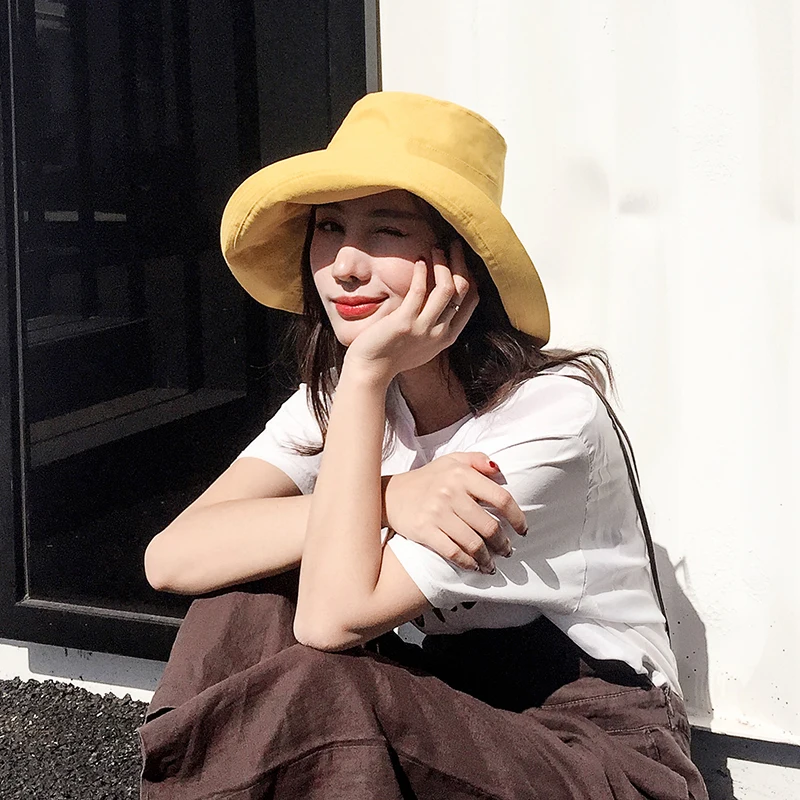 ZJBECHAHMU Новая повседневная винтажная однотонная шляпа от солнца из полиэстера для