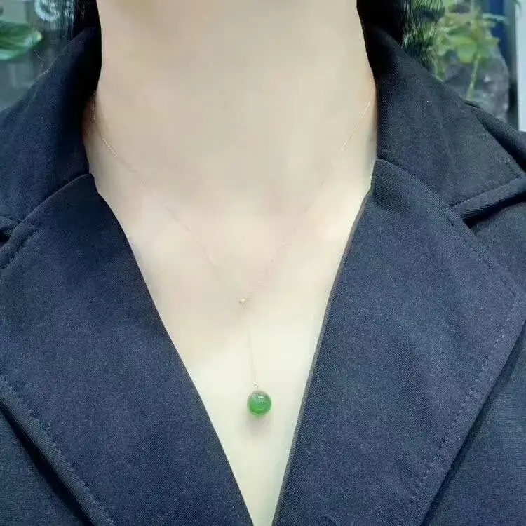 

SHILOVEM 18k yellow gold real Natural green Jasper pendants no necklace fine Jewelry women wedding new 10*10mm mymz1010164by