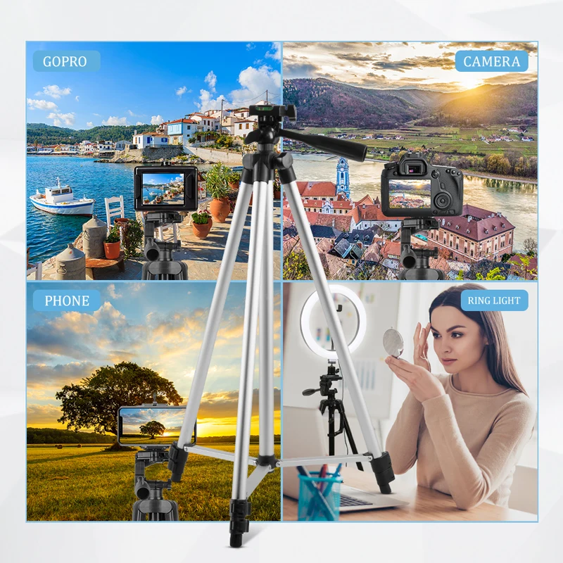 405260inch mobile phone holder extensible tripod stand selfie stick tripod with phone holder for live streaming video photo free global shipping