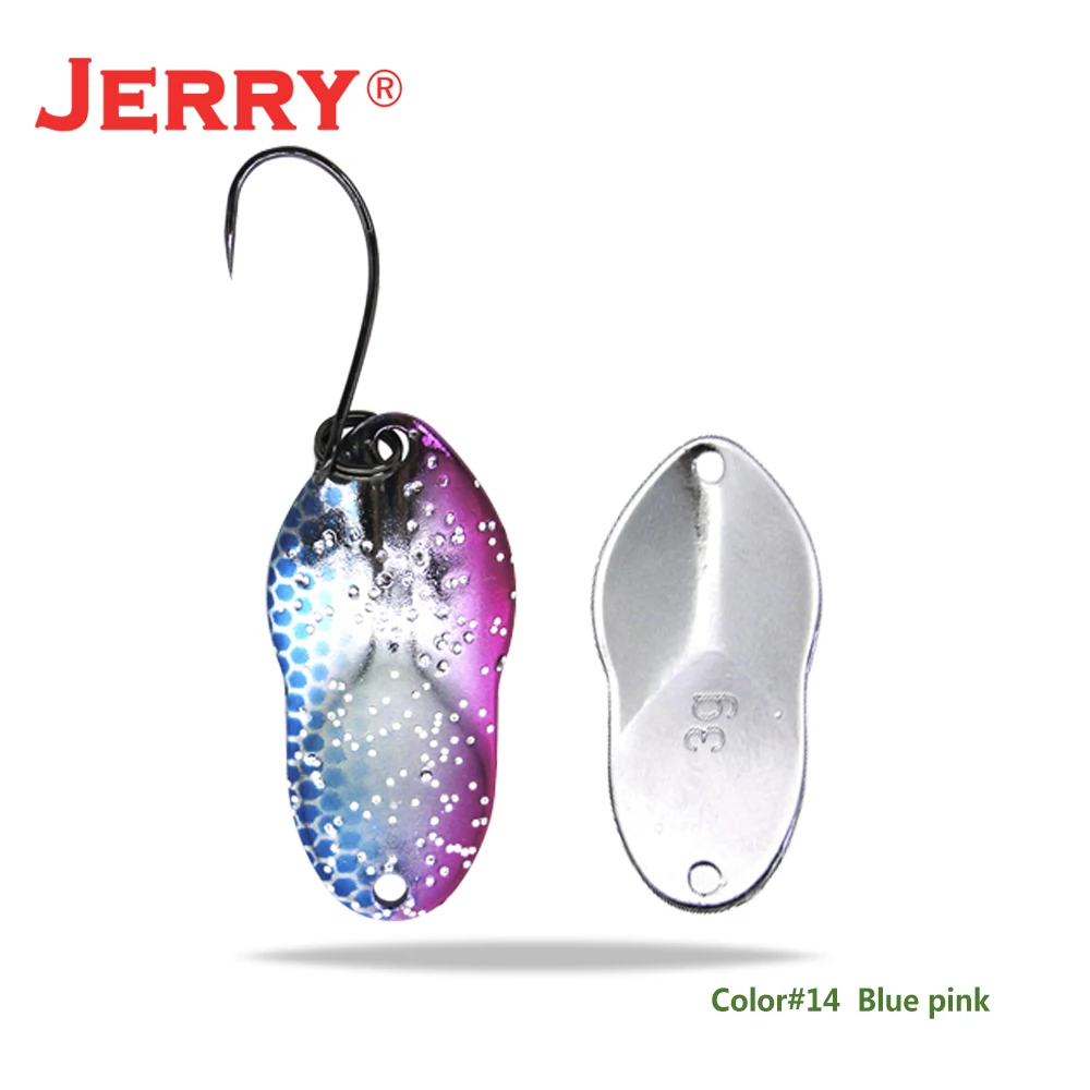 blue pink Jerry 2 г 3 г микро рыболовные приманки сверхлегкие латунные металлические жесткие приманки один крючок пресноводная зона форель Щука окунь ложка безделушка pesca - Цвет: blue pink