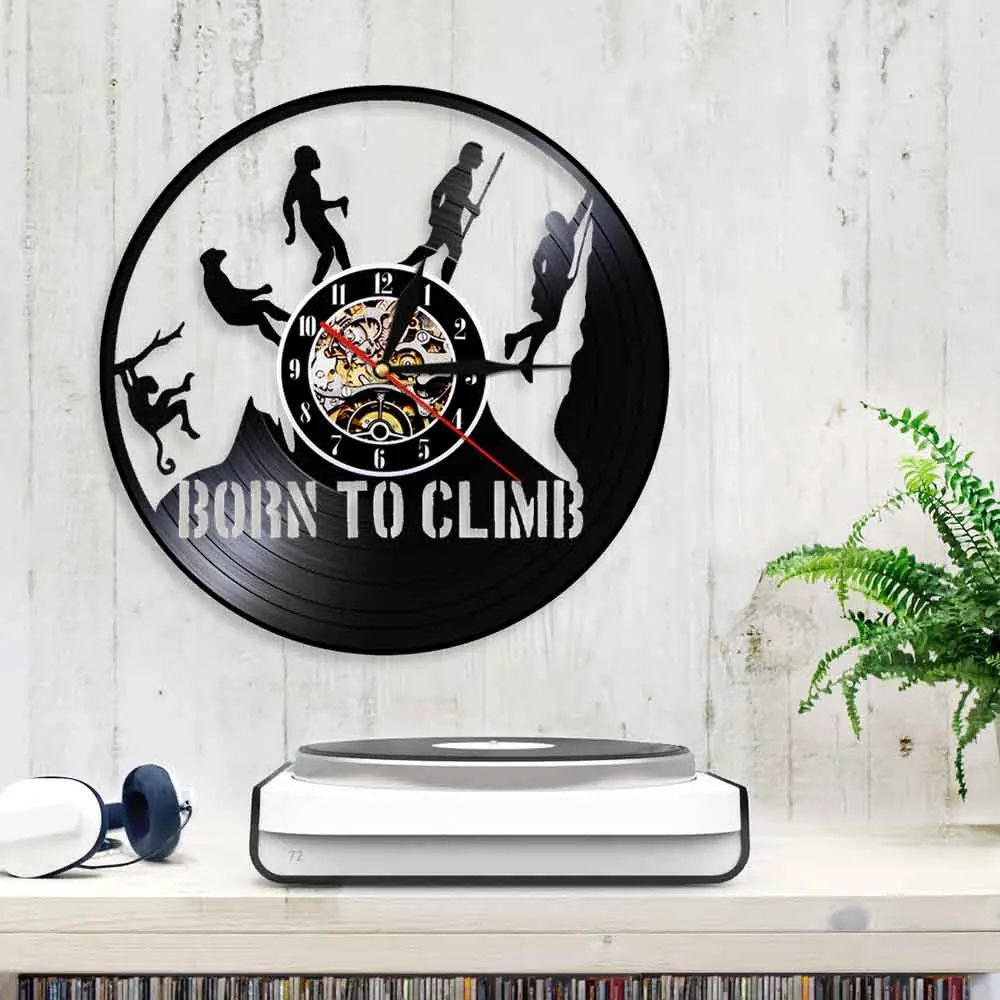 Виниловые 3D настенные часы Climb Evolution креативные спортивные Born To Современный